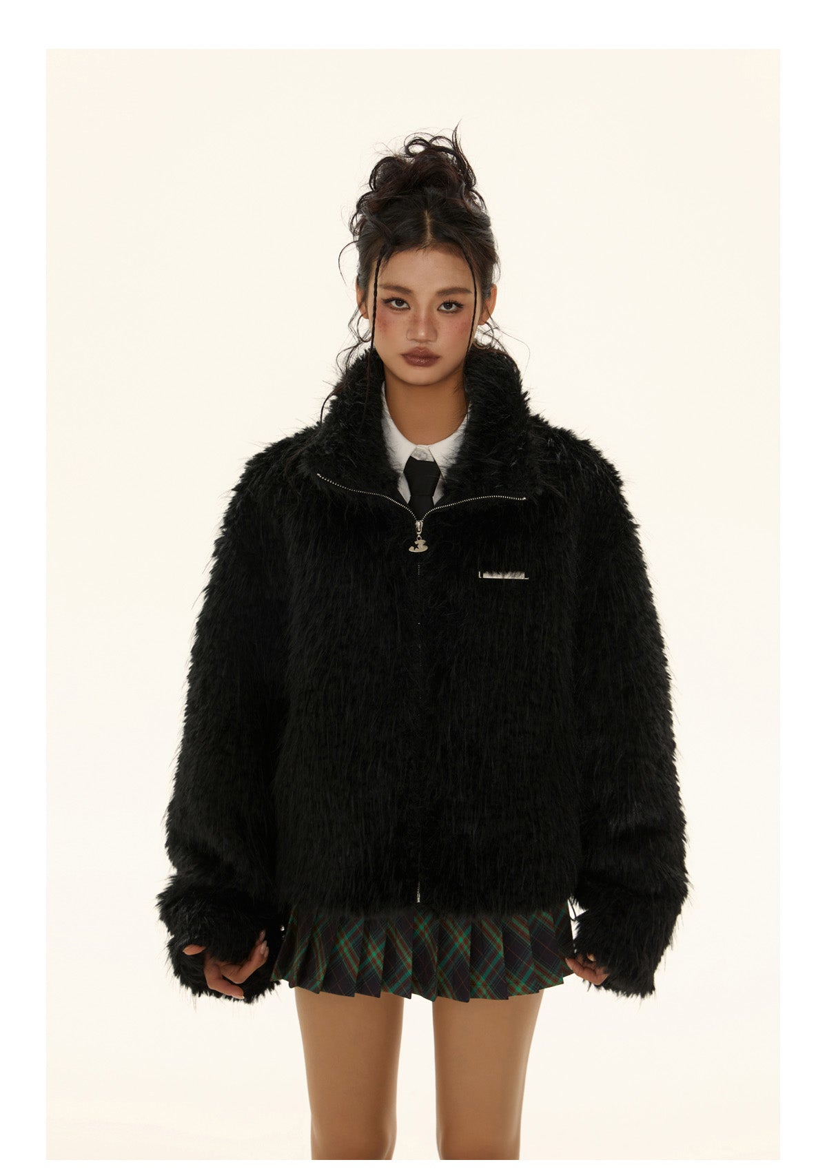 Retro Zip Fur Jacket P559