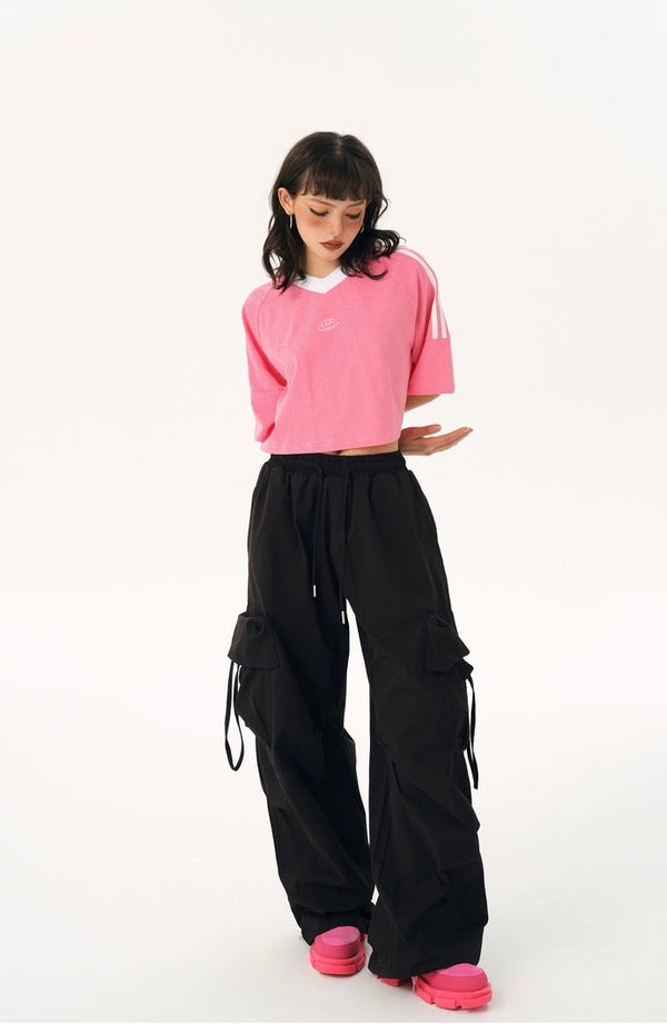 Wide leg cargo pants P154