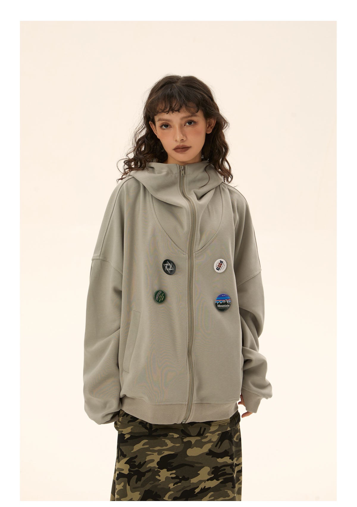 Loose Fit Medal Jacket Parka P469