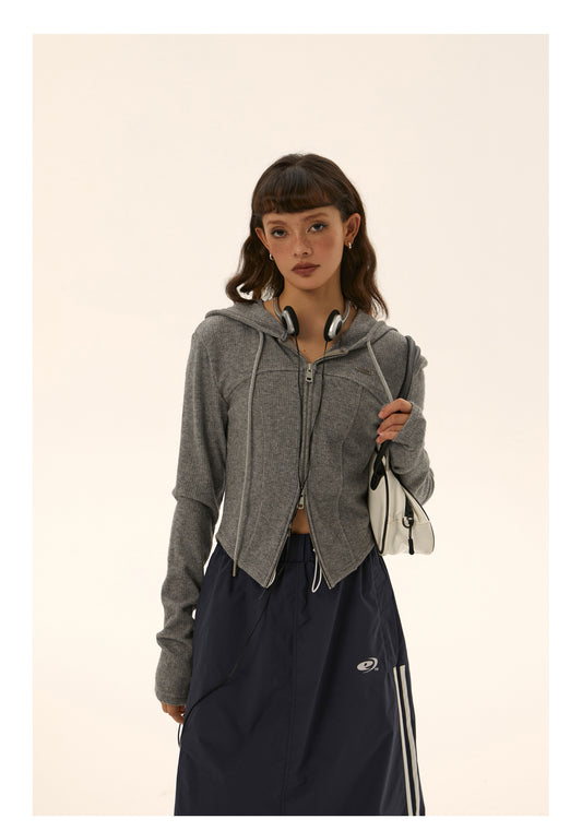 Slim fit short length hoodie P232