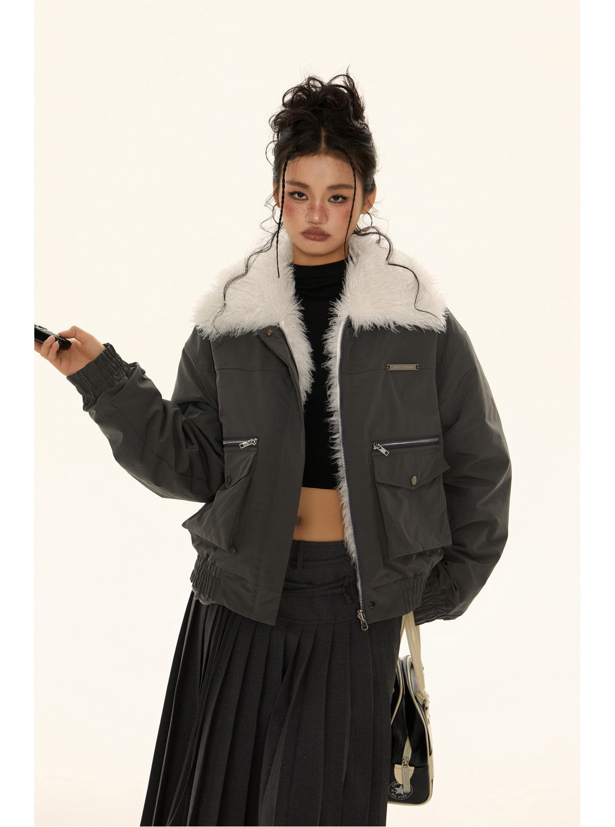 Reversible fur jacket P555