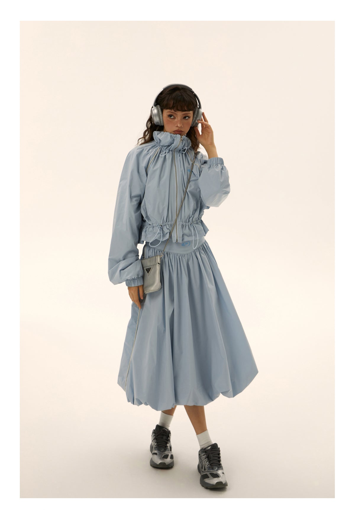 Short sleeve jacket &amp; parachute skirt set P216