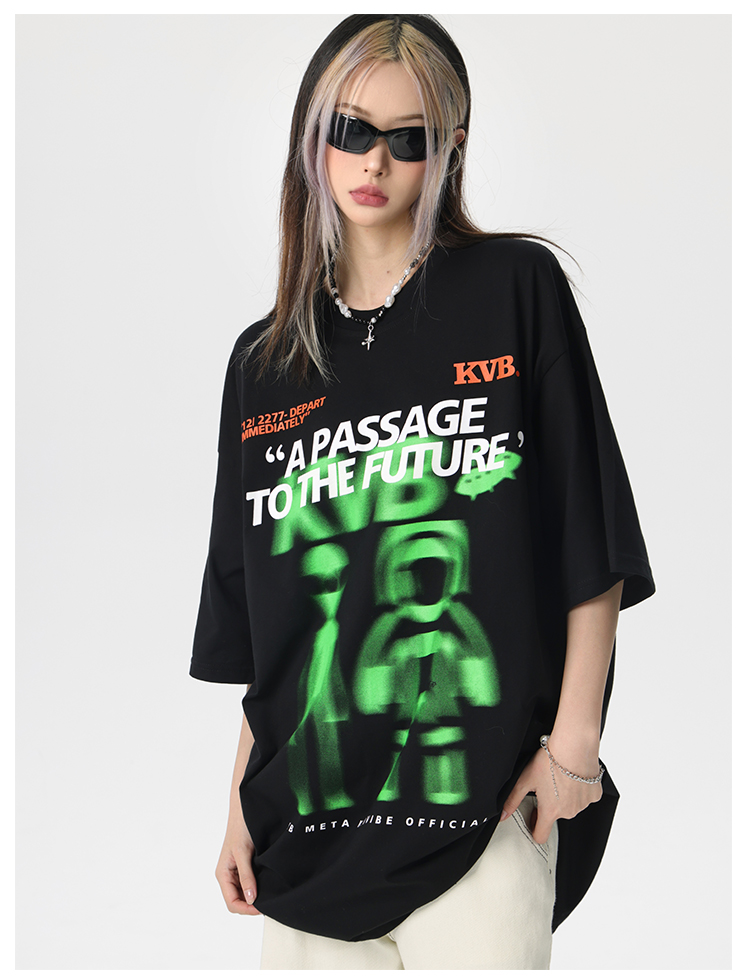 Oversized Print T-shirt P167