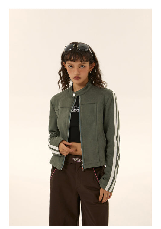 Cropped Sideline Suede Jacket P248