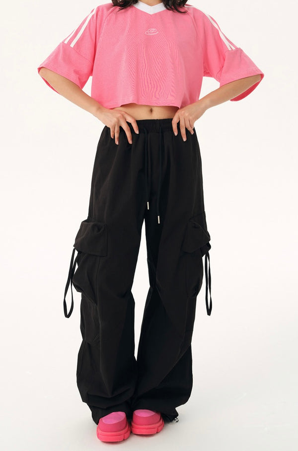 Wide leg cargo pants P154