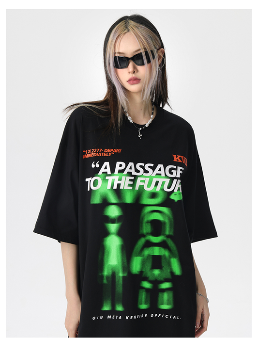 Oversized Print T-shirt P167