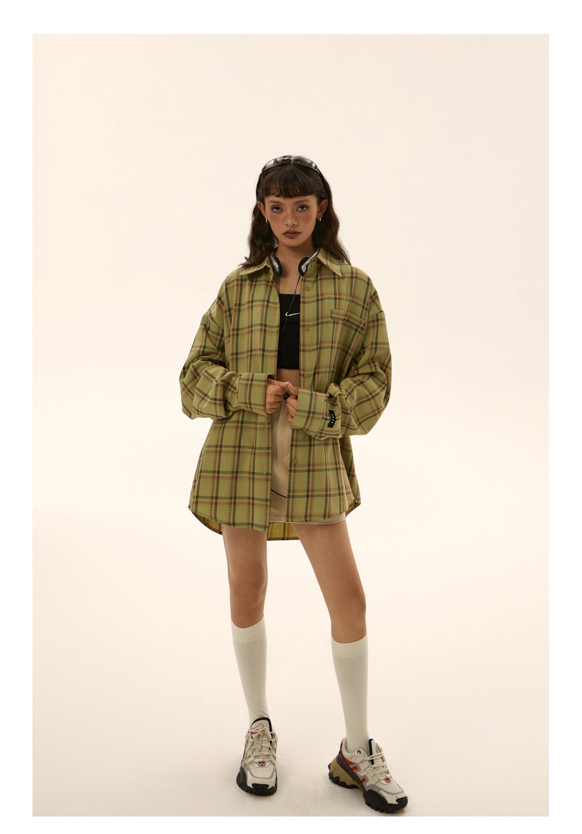 Loose fit retro check shirt P247