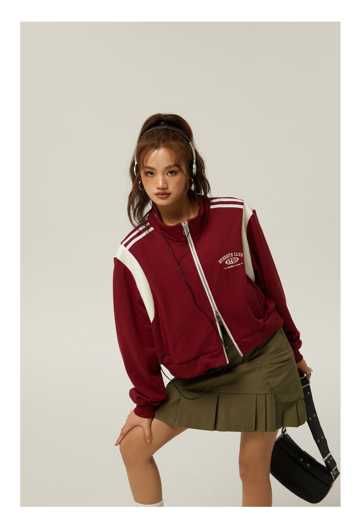 Slim fit cropped baseball jacket P244