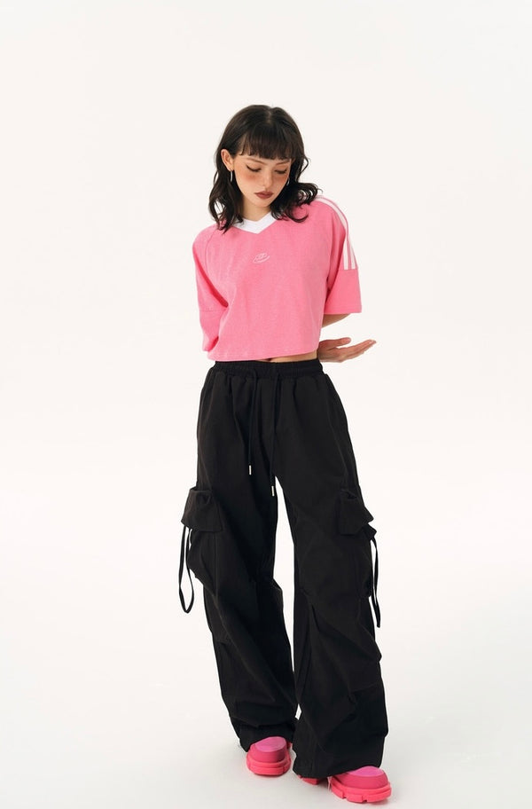 Wide leg cargo pants P154