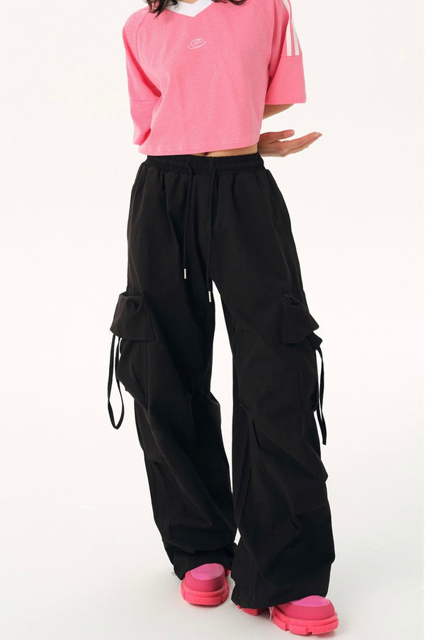 Wide leg cargo pants P154