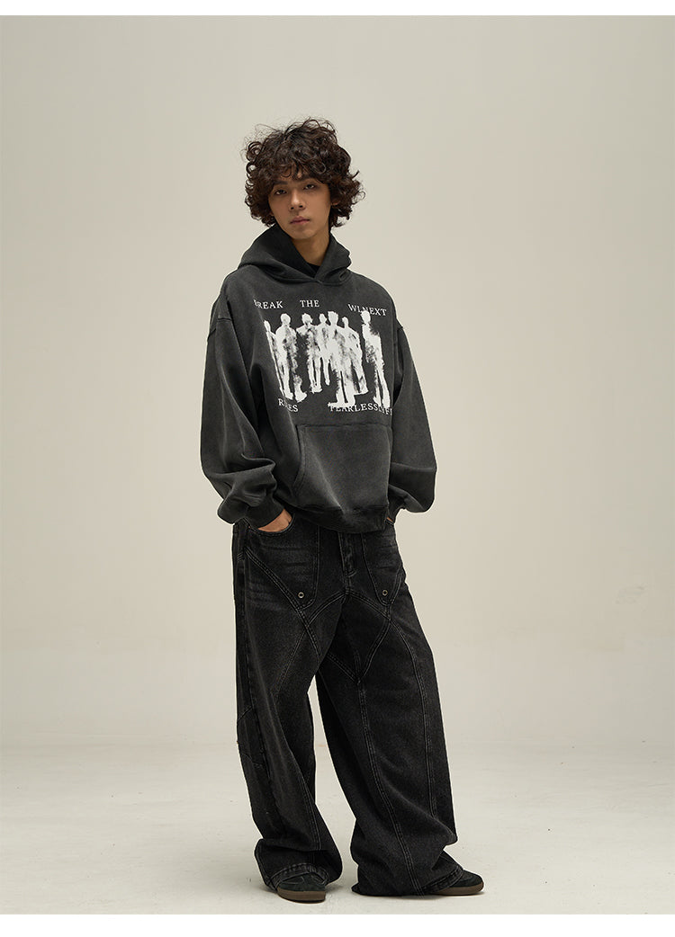 Washed sweatshirt hoodie P319