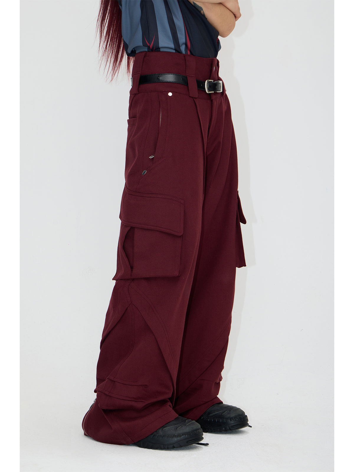 Multi-pocket double waist cargo pants P530