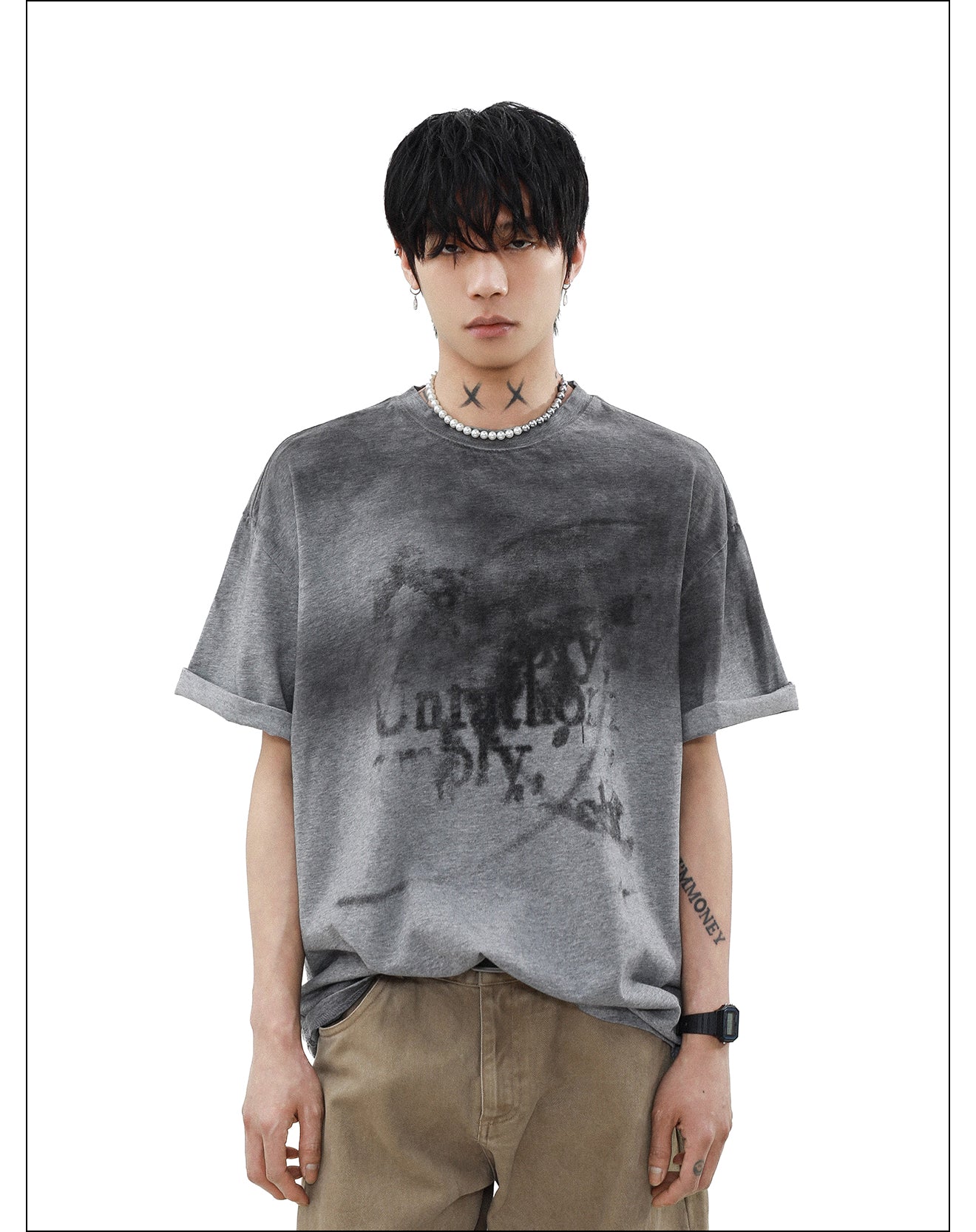 ニッチ 落書き Tシャツ P2074