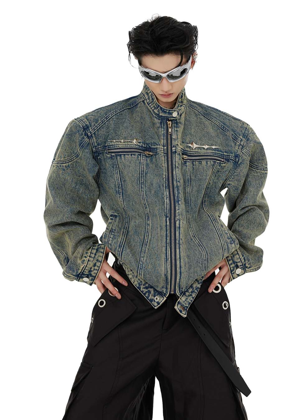 Aging wash denim jacket P994