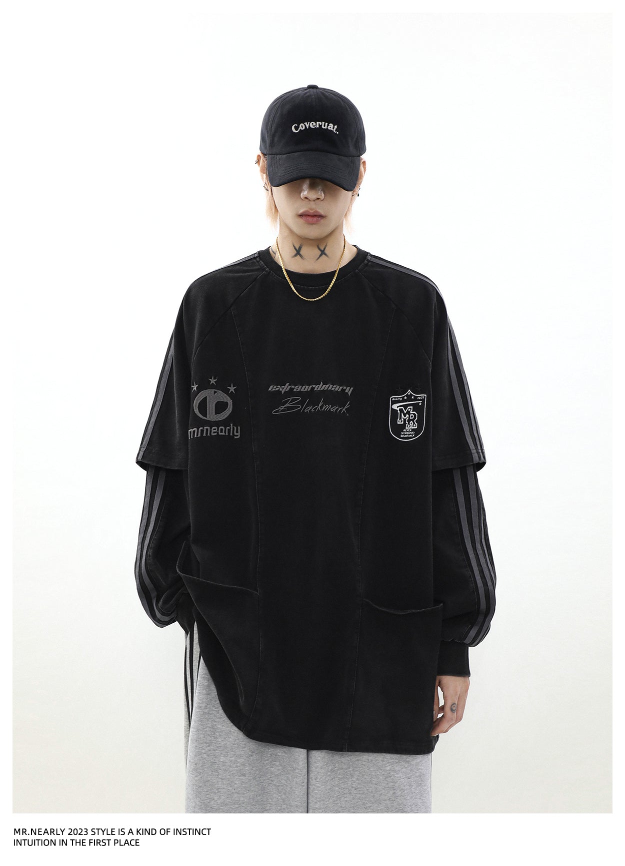 Sideline Casual Sports Layered Long Sleeve T-Shirt P253