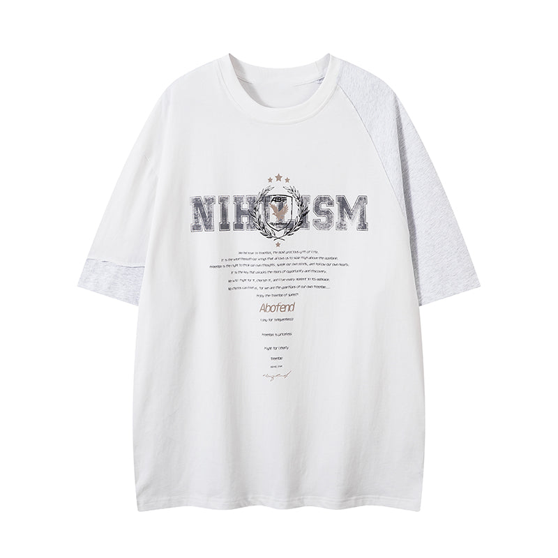 レトロステッチ コントラストカラー Tシャツ P2109
