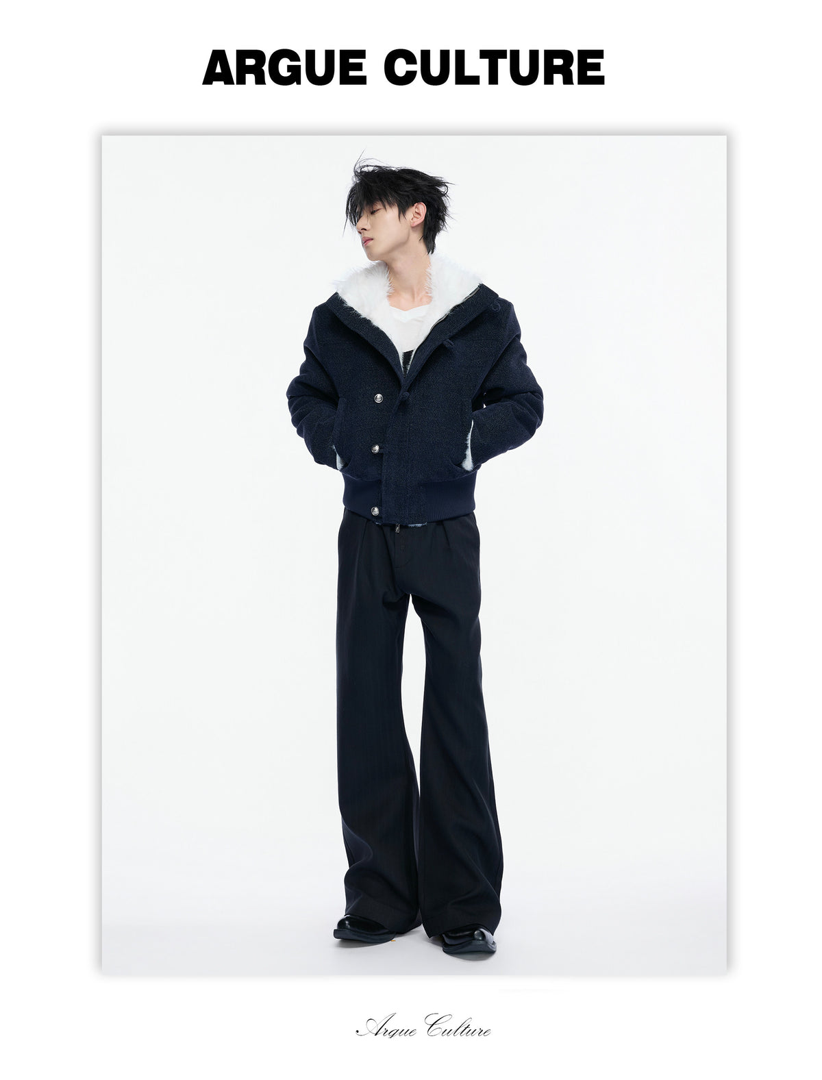 フェイクフォックス ミンクファー ハイネックジャケット P2230