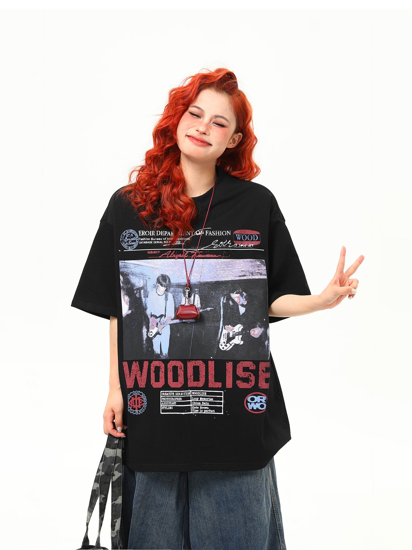 ロックバンドプリント Tシャツ P2134