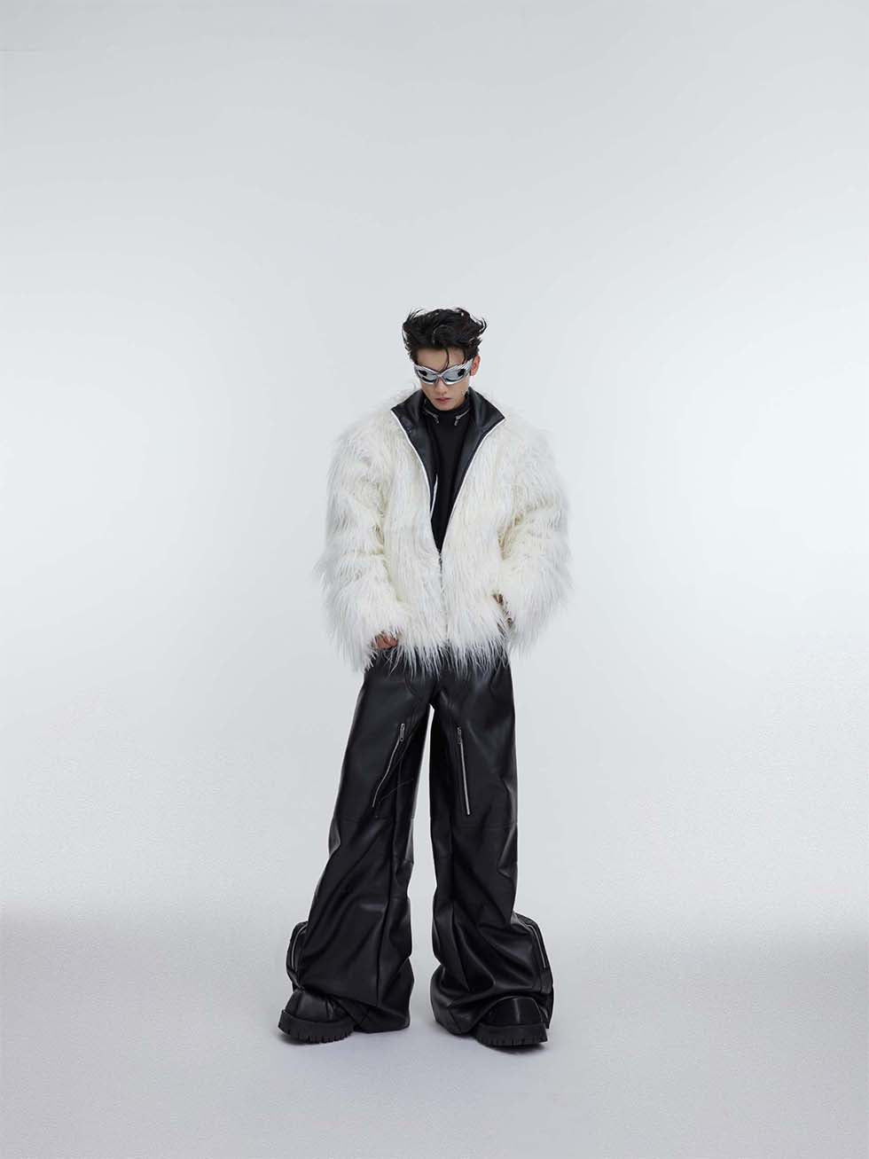 Anti-mink long fur jacket P1003