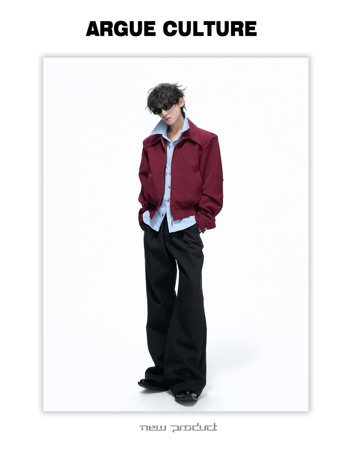 フェイクツーピース  ショートワイドジャケット  P2182