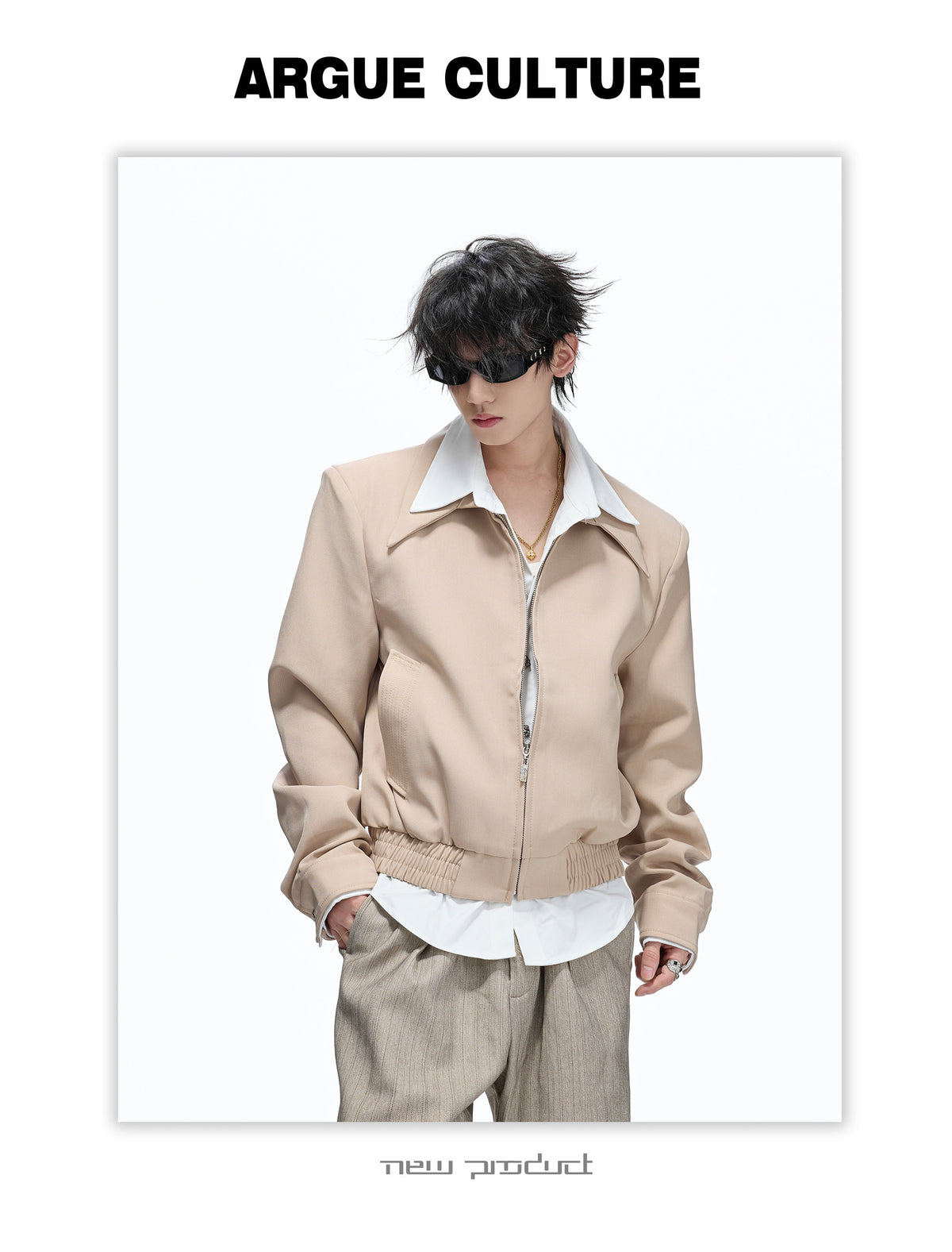 フェイクツーピース  ショートワイドジャケット  P2182