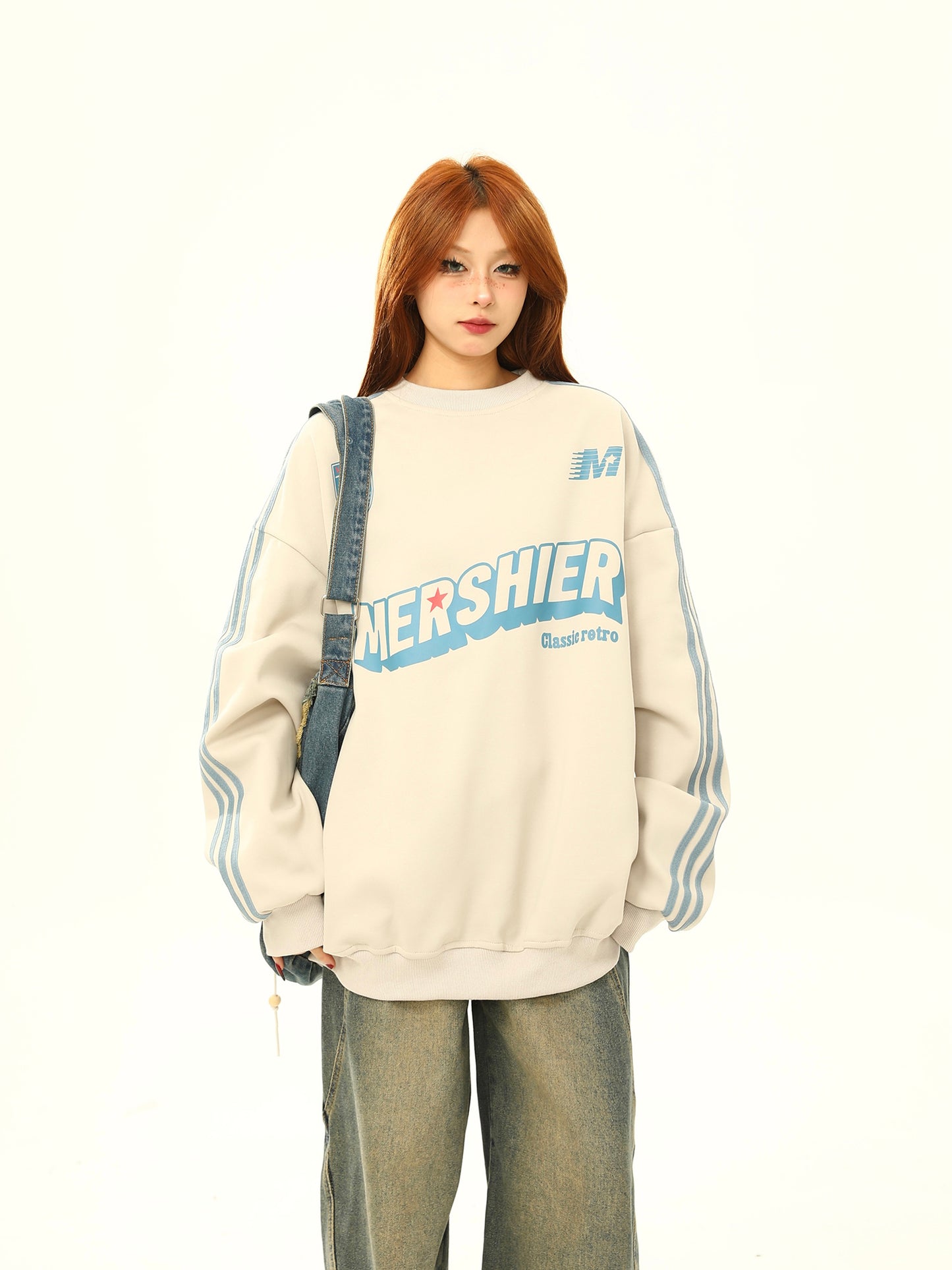 Round neck letter sweatshirt P1262