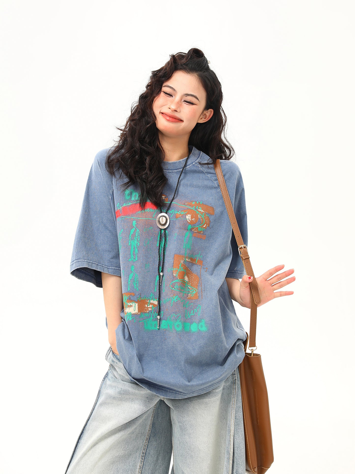 レトロニッチプリント Tシャツ P2052
