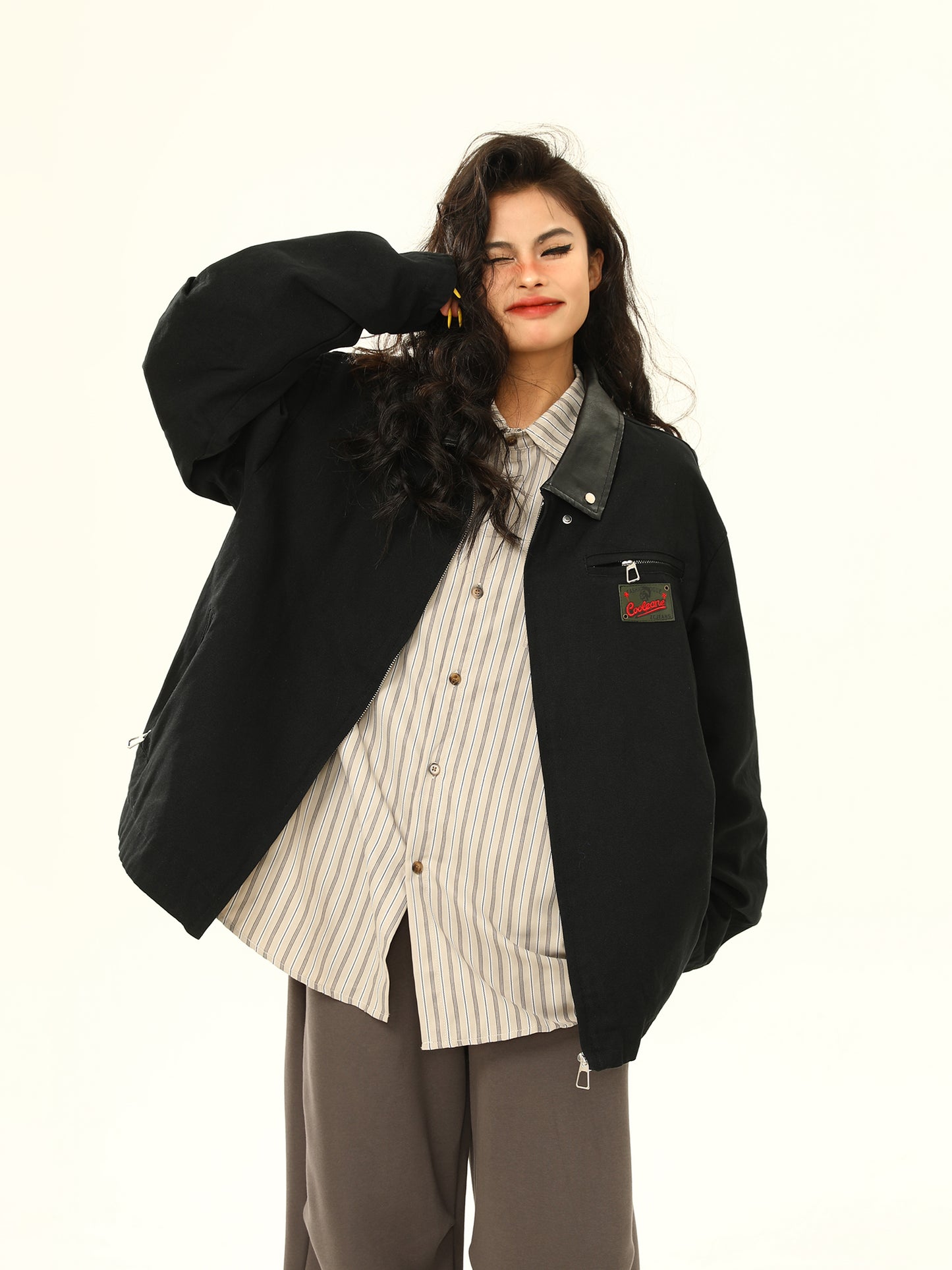 American retro patch work jacket P1328