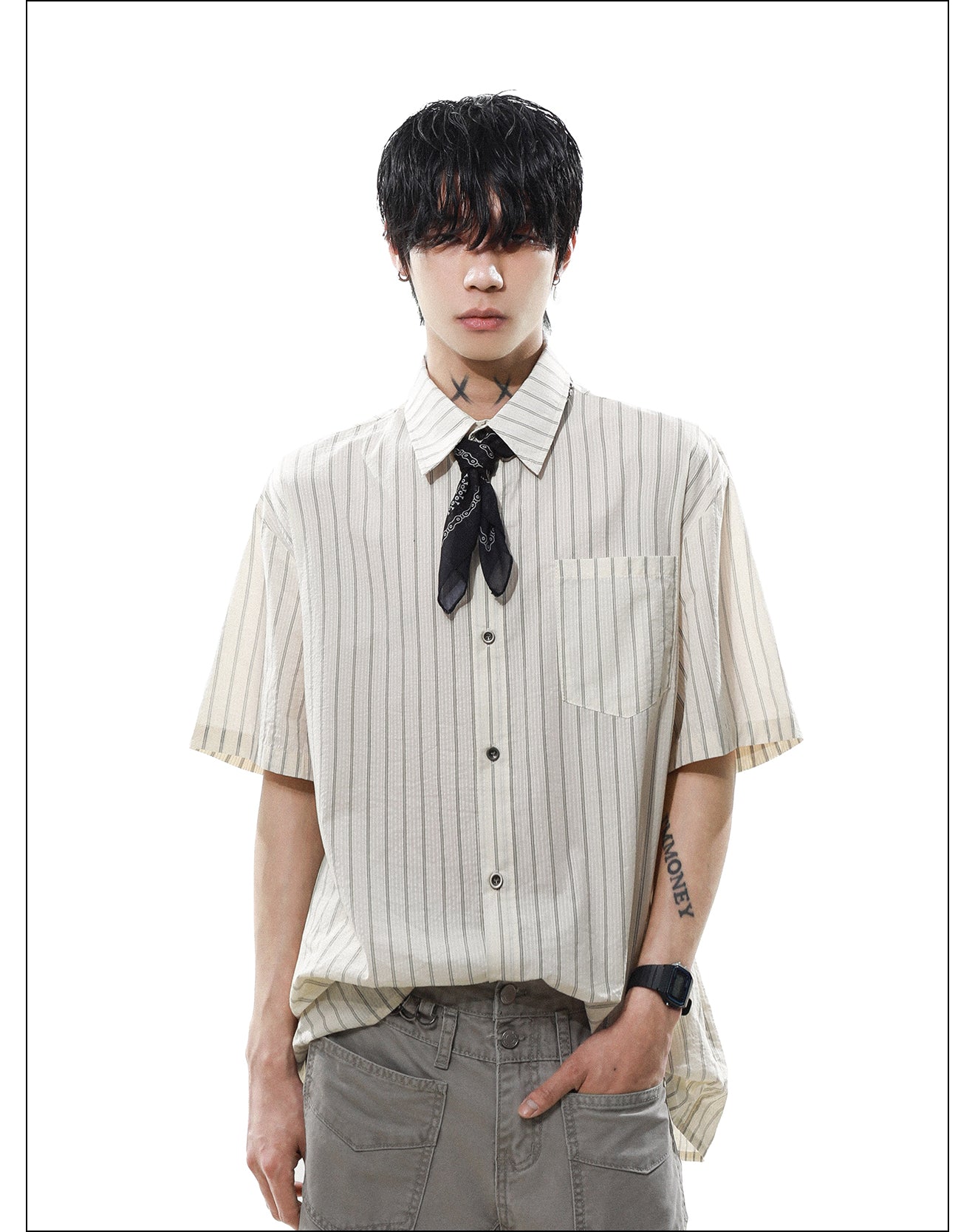 シルクスカーフ カジュアルシャツ P2082