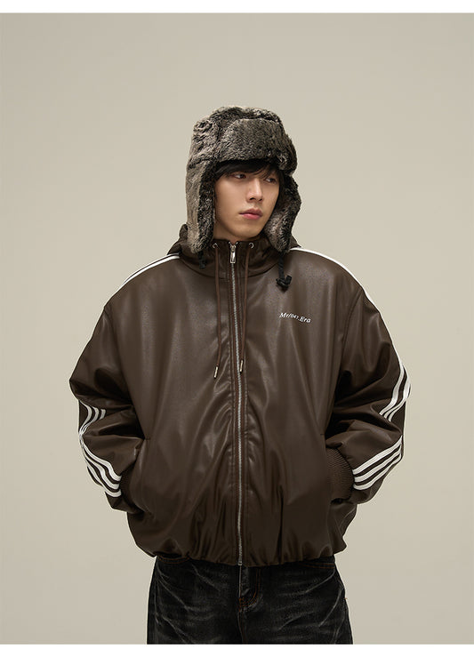 Sideline Hood Leather Jacket P663