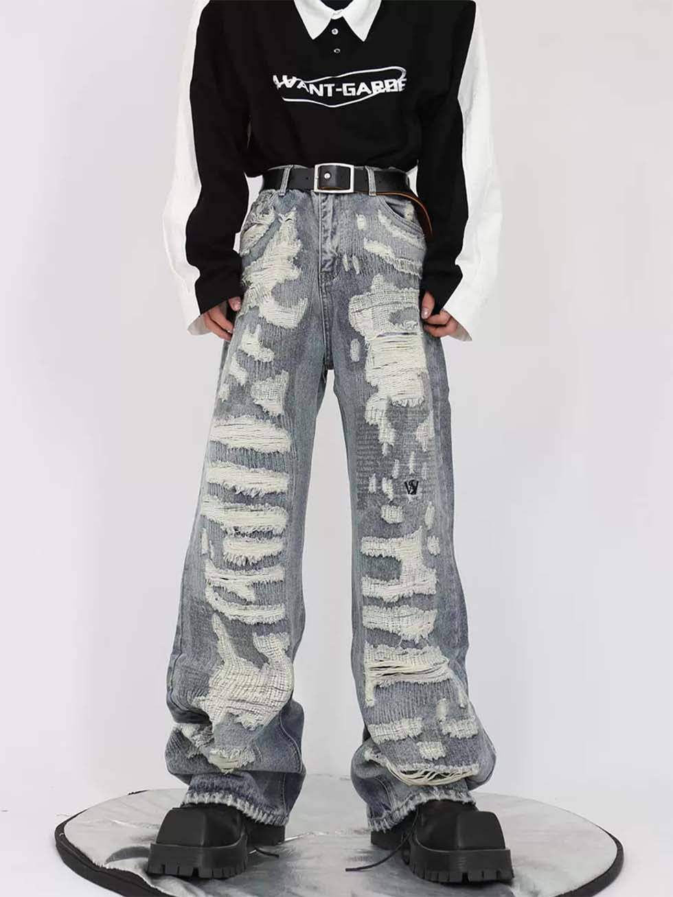 Distressed Destroy Design Jeans P1131