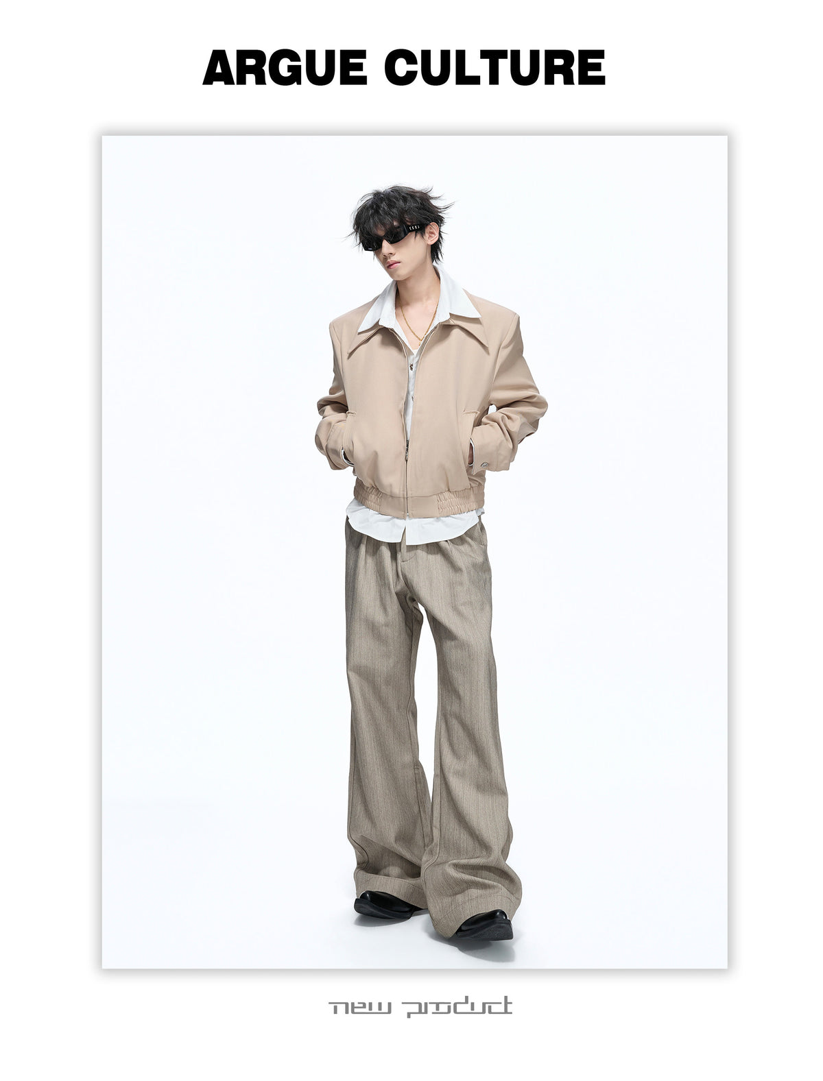 フェイクツーピース  ショートワイドジャケット  P2182