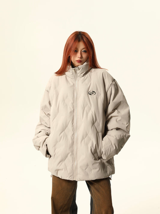 White duck down stand collar down jacket P1260