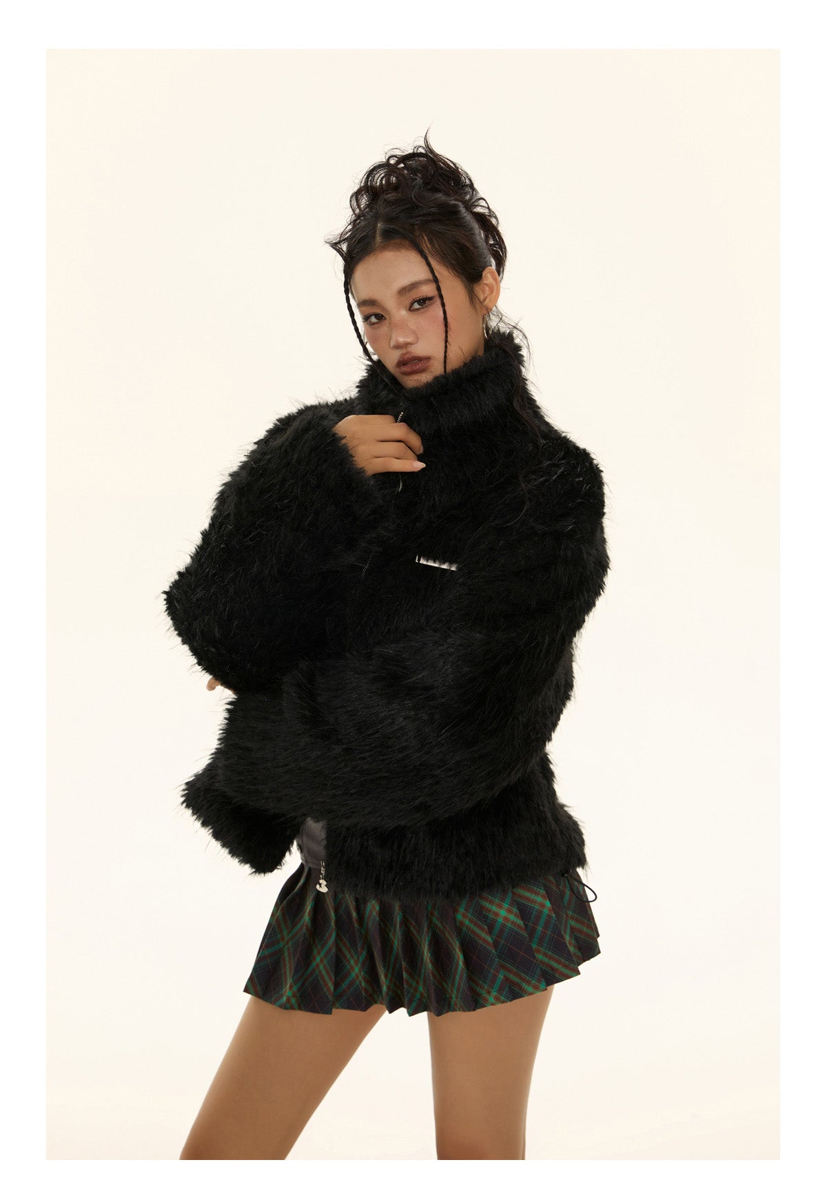 Retro Zip Fur Jacket P559