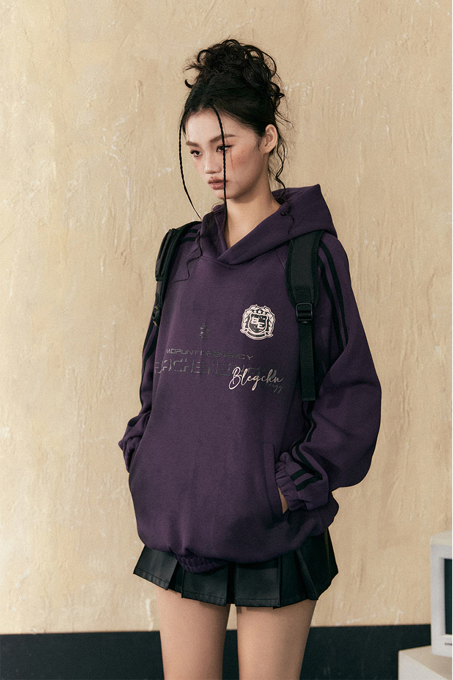 American retro college style hooded sweatshirt P781