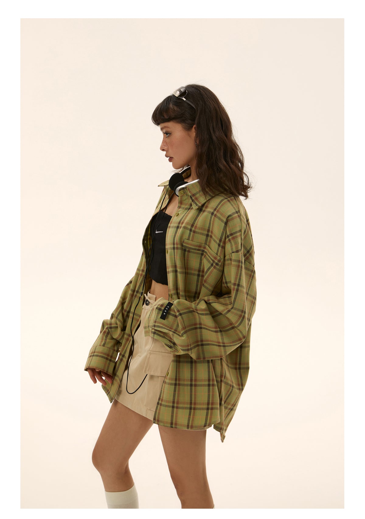 Loose fit retro check shirt P247