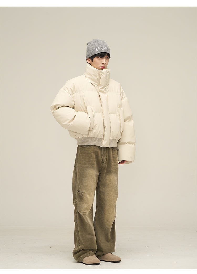 Short length loose cotton down jacket P638