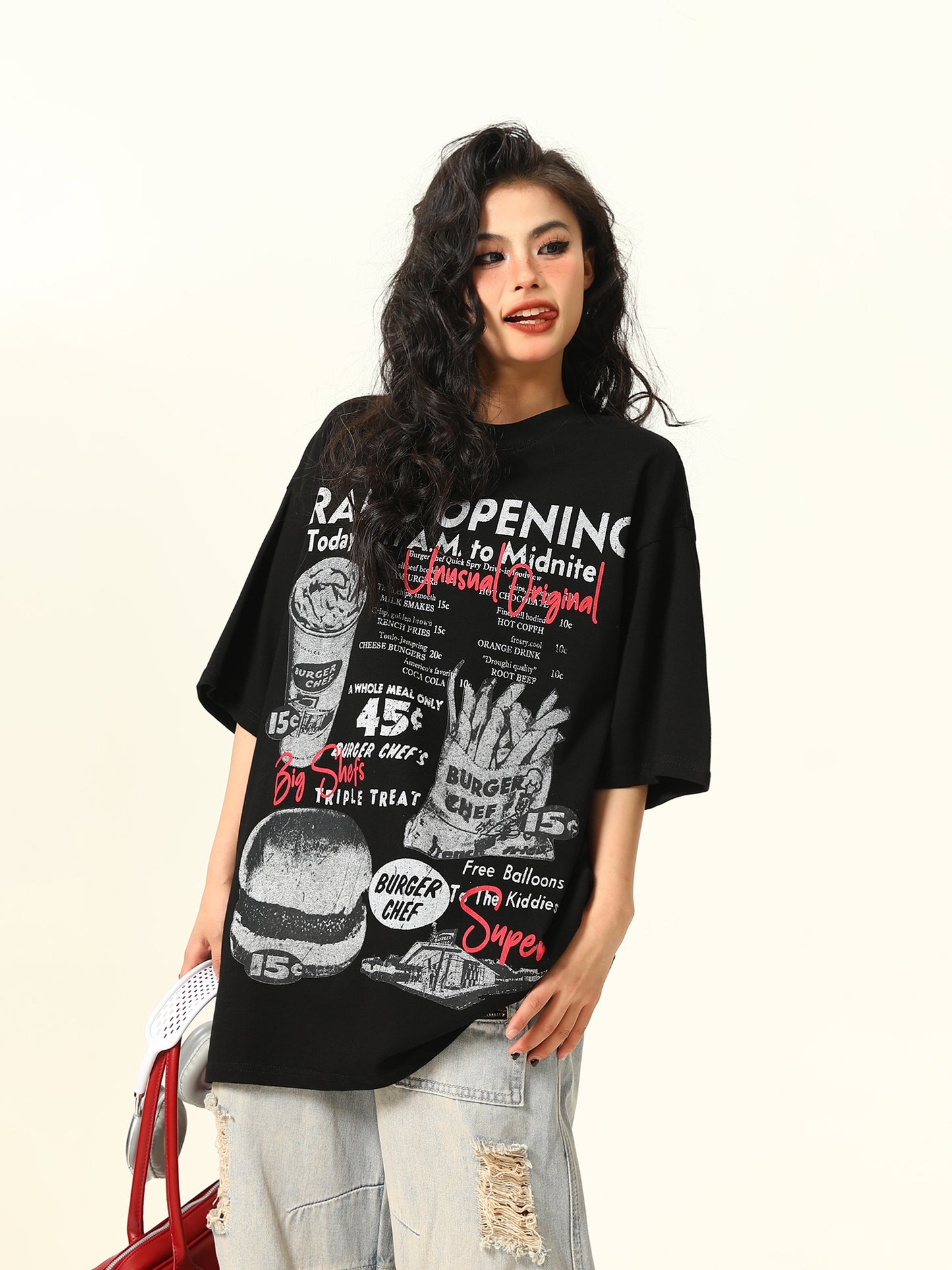 レトロデザインプリント Tシャツ P1640