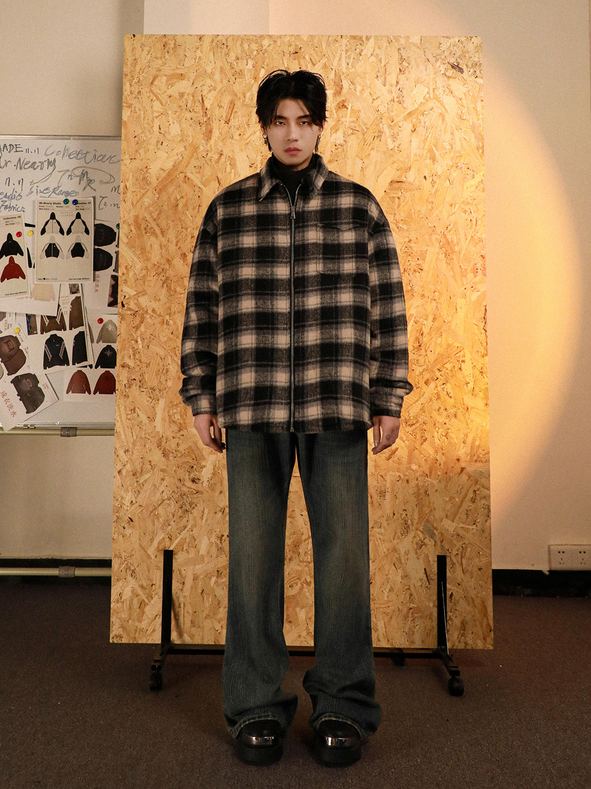 Wool Check Cotton Jacket P904