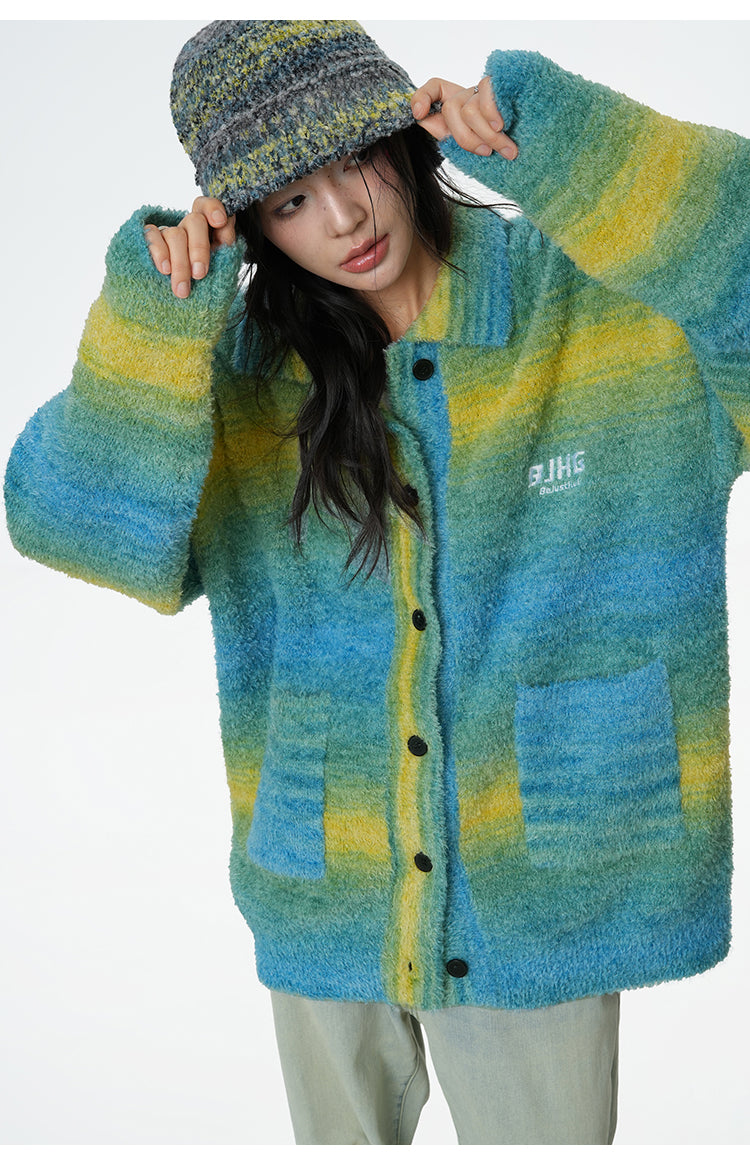 Gradient color cardigan jacket P373