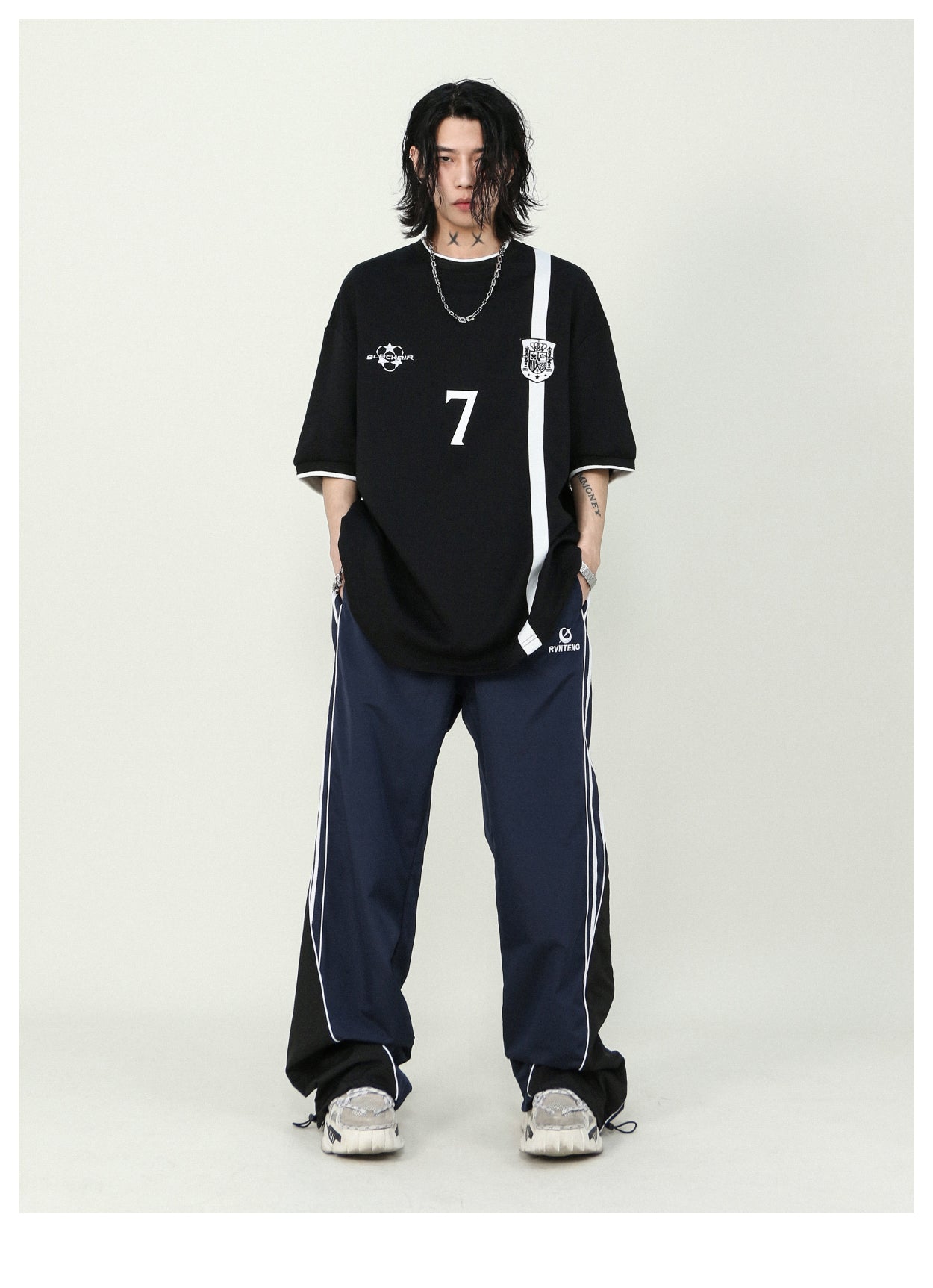 Casual loose straight track pants P195