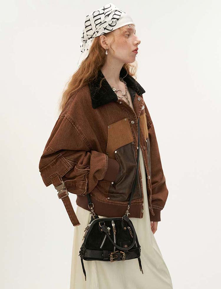 Antique style retro splicing jacket P1323