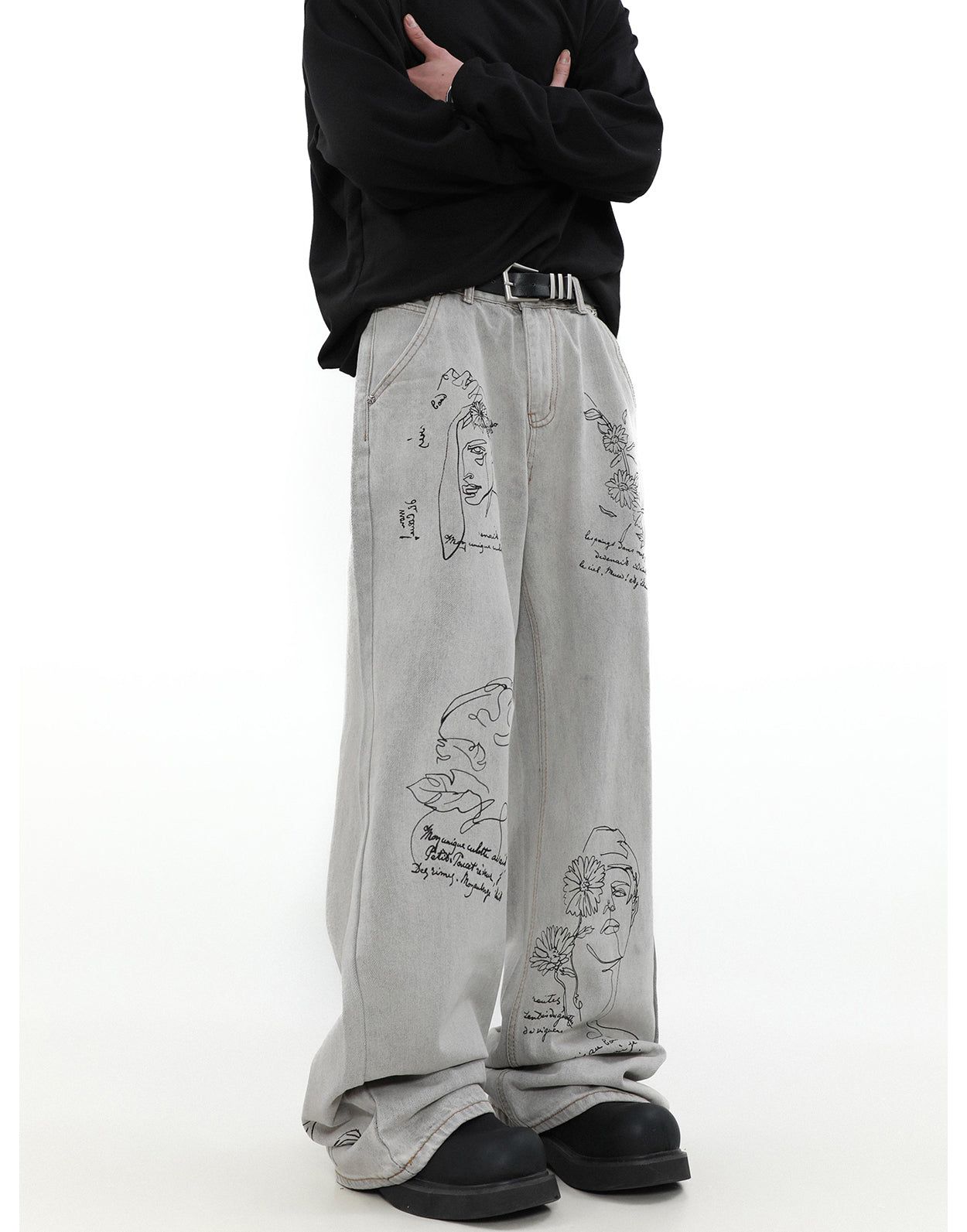 Graffiti Straight Jeans P869