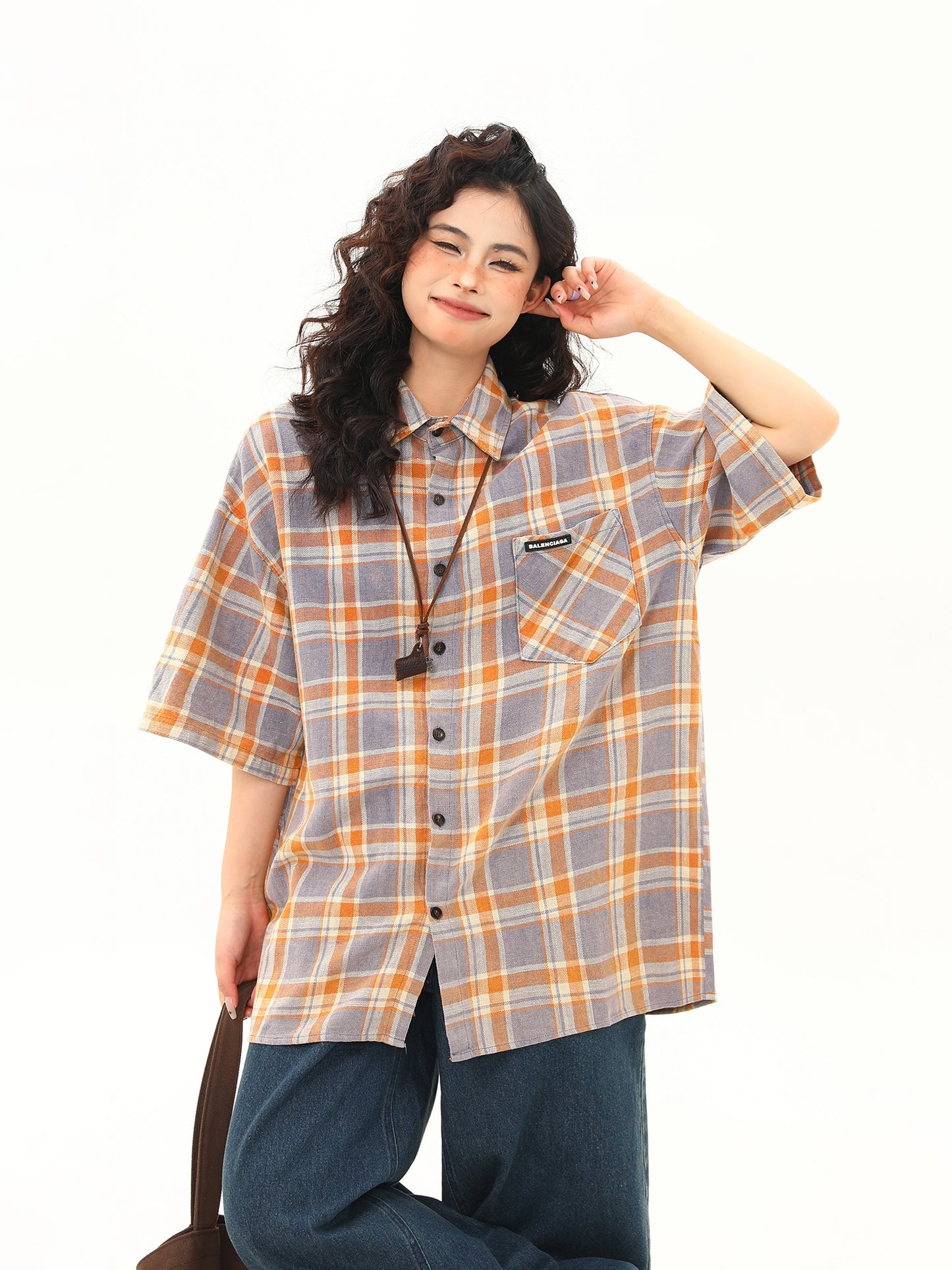 オリジナル チェック柄 ハイエンドシャツ P2068