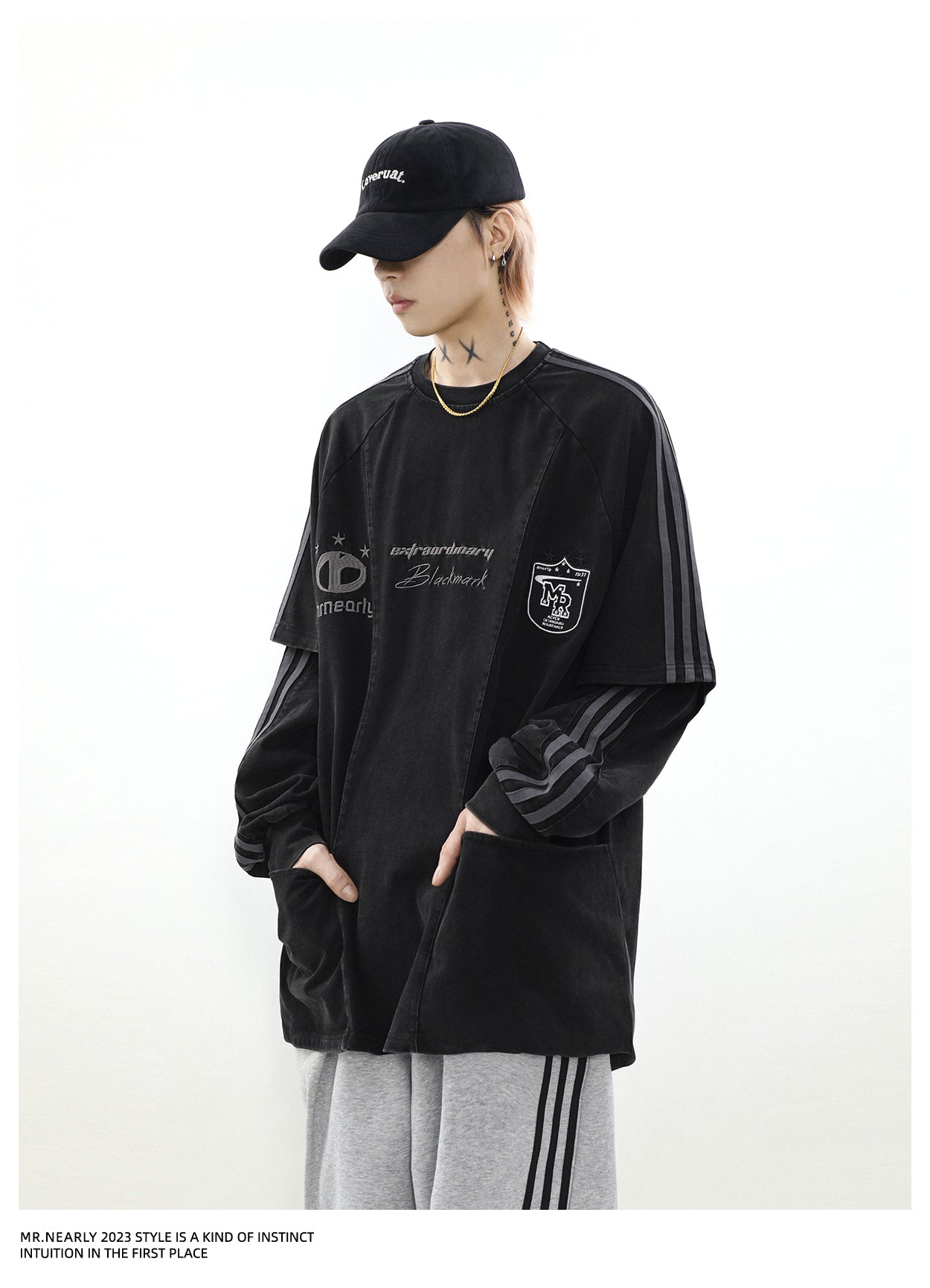 Sideline Casual Sports Layered Long Sleeve T-Shirt P253