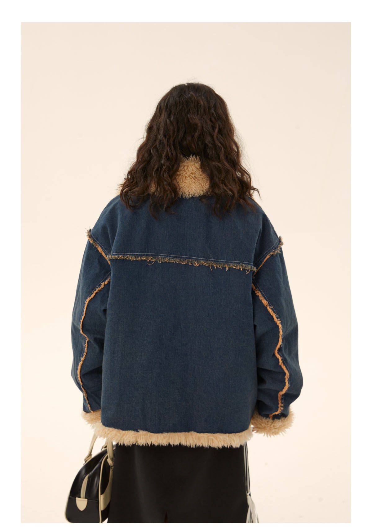 Washed retro denim boa jacket P420