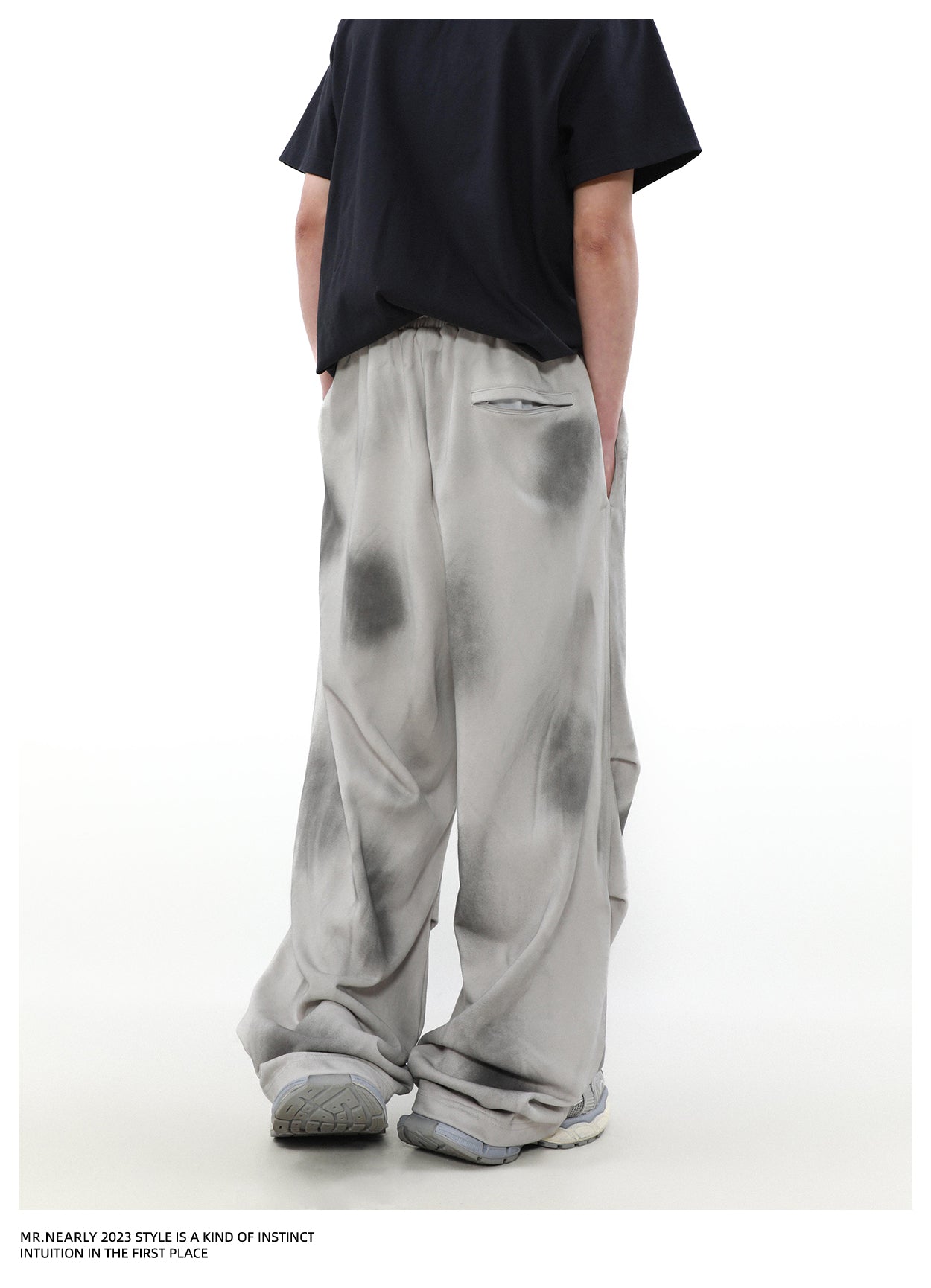 Dirt dyed washed sweatpants P1345