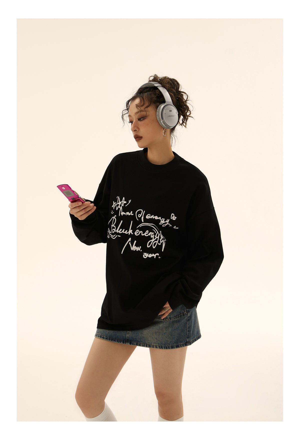 Loose fit casual long sleeve T-shirt P226