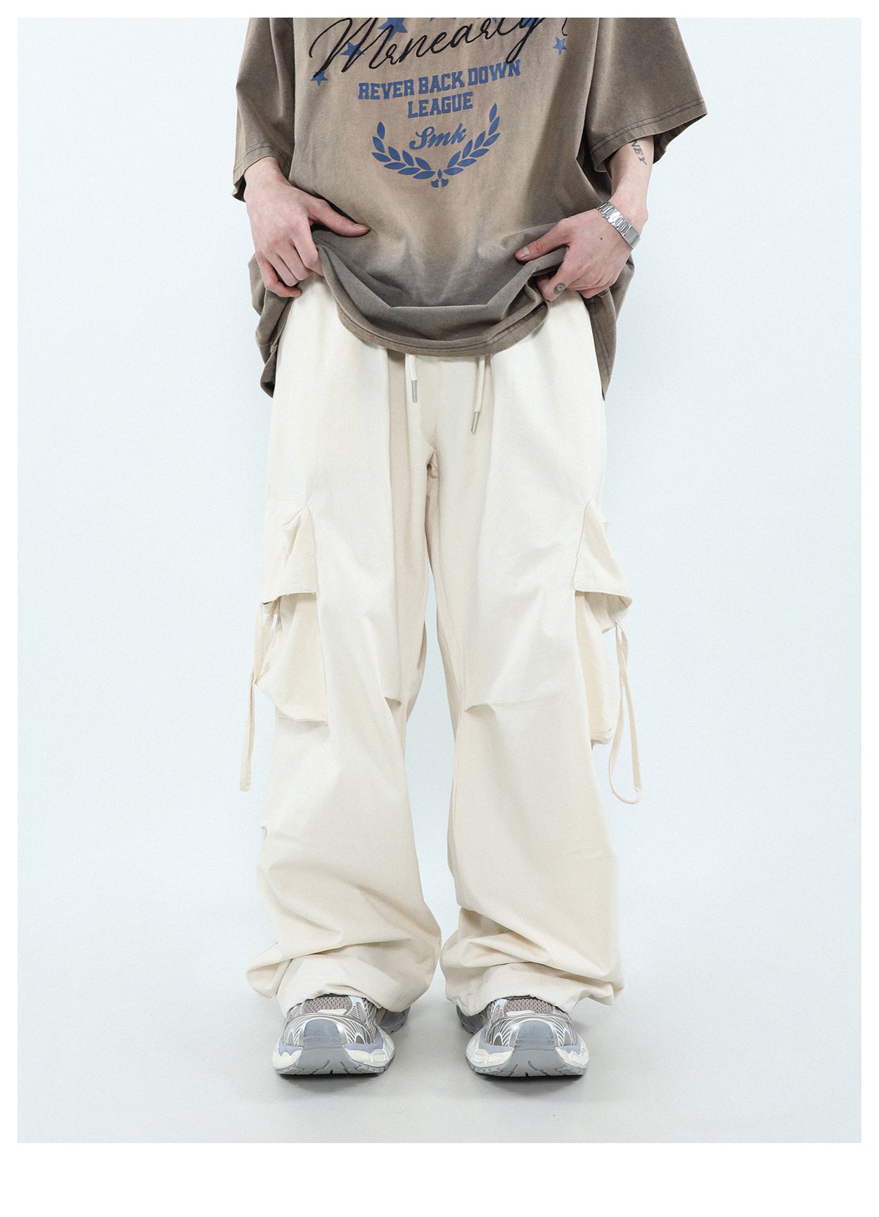 Wide leg multi-pocket cargo pants P274