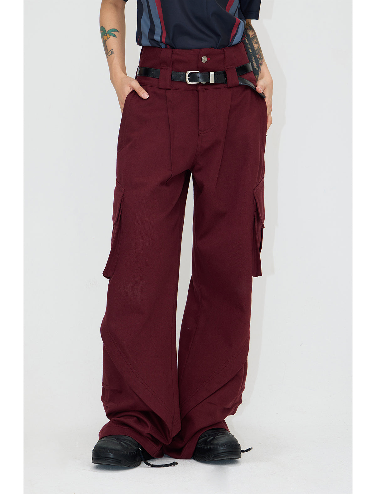 Multi-pocket double waist cargo pants P530